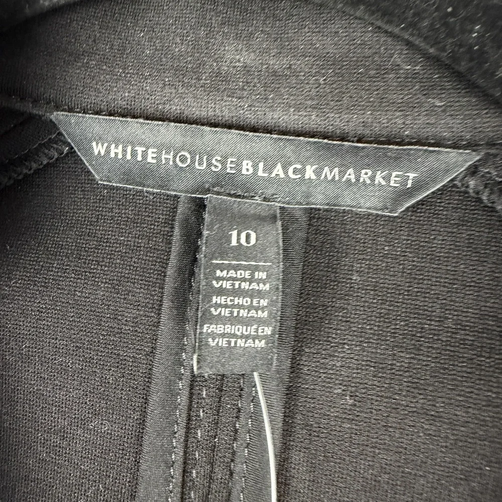 White House Black Market Blazer Jacket Women 10 Black Single-Button Career Fancy - Picture 5 of 16